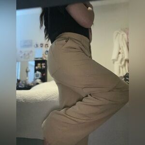 Stylish Tan Wide-Leg Pants